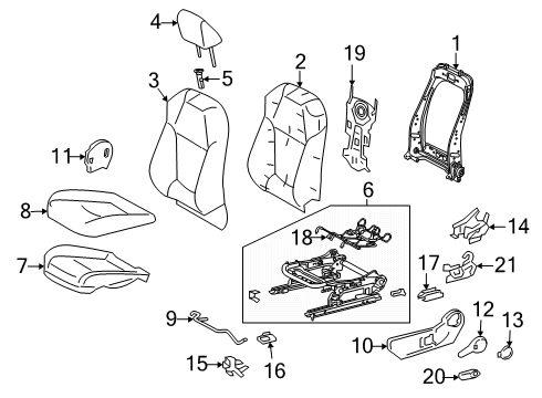2025 Toyota RAV4 Driver Seat Components Diagram 2 - Thumbnail