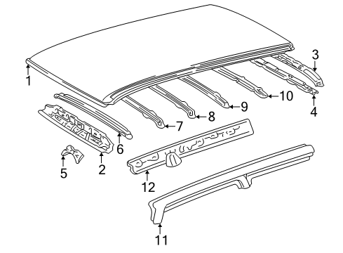 2000 Toyota RAV4 Roof & Components Diagram