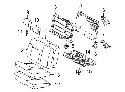 2009 Toyota Tacoma Rear Seat Components Diagram