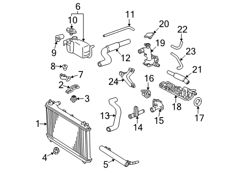 2000 Toyota Solara Radiator & Components Diagram 2 - Thumbnail