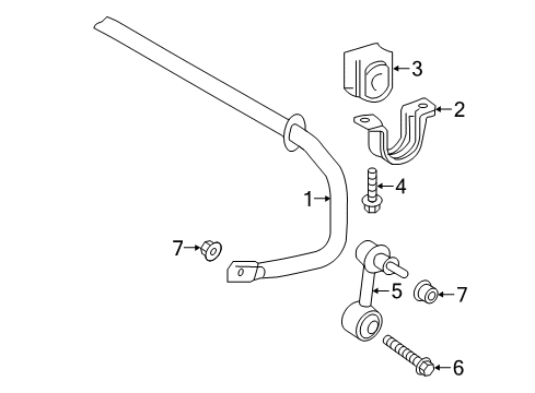 2017 Toyota Prius Prime Stabilizer Bar & Components Diagram 4 - Thumbnail