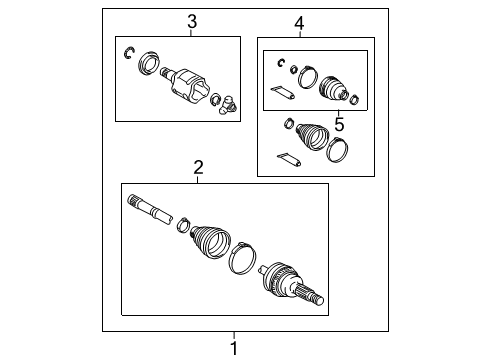 2009 Toyota Highlander Drive Axles - Rear Diagram