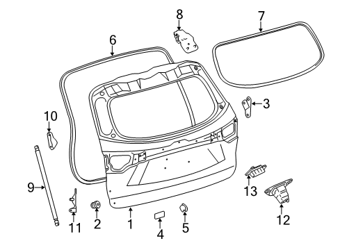2017 Toyota Highlander Gate & Hardware Diagram