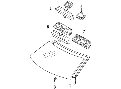 1995 Toyota T100 Glass - Windshield Diagram