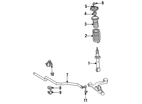 1993 Toyota Supra Shocks & Suspension Components - Front Diagram