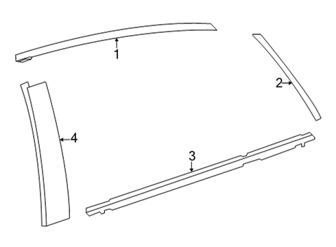 2025 Toyota Mirai Exterior Trim - Rear Door Diagram