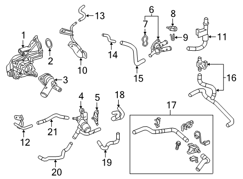 2018 Toyota Camry By-Pass Hose Diagram for 16281-25021