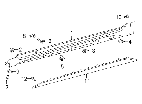 2025 Toyota Corolla Exterior Trim - Pillars Diagram 2 - Thumbnail
