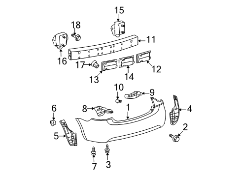 2012 Toyota Yaris Bumper & Components - Rear Diagram