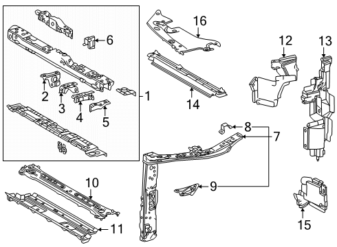 2025 Toyota Crown Signia Radiator Support Diagram