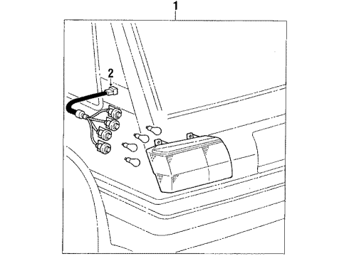 1988 Toyota Corolla Tail Lamps - Headlights Diagram 4 - Thumbnail