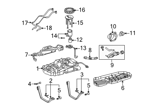 2005 Toyota Tundra Fuel Tank Strap, Rear Diagram for 77603-0C030