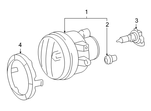 2007 Toyota Highlander Fog Lamp, Passenger Side Diagram for 81211-52070