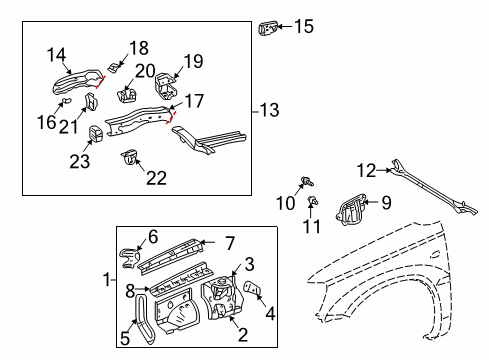 2005 Toyota Camry Inner Rail, Driver Side Diagram for 57112-33030