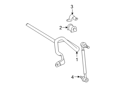 2003 Toyota Corolla Stabilizer Bar & Components Diagram 2 - Thumbnail