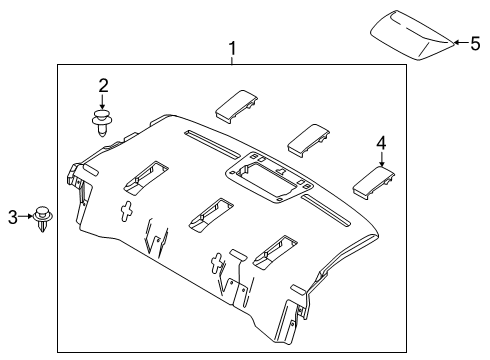 2019 Toyota Yaris Package Tray Trim, Rear Diagram for 64330-WB005