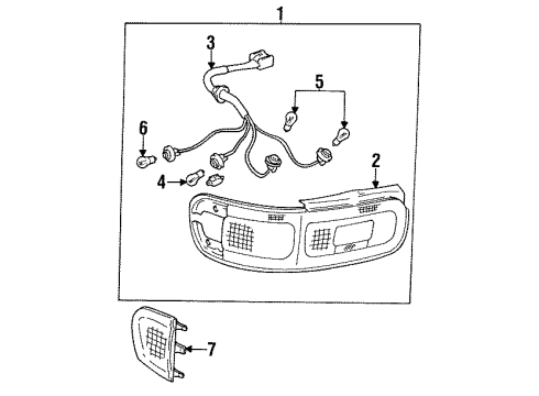 1993 Toyota Celica Side Marker & Tail Lamps Diagram