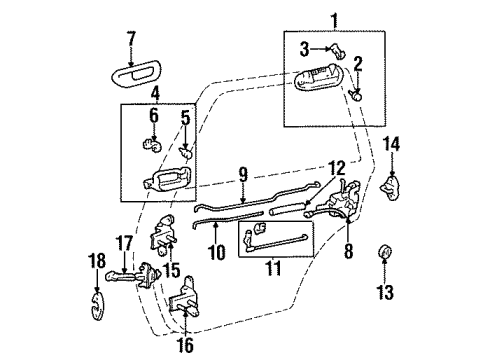 1997 Toyota Avalon Control Rod, Passenger Side Diagram for 69770-07010