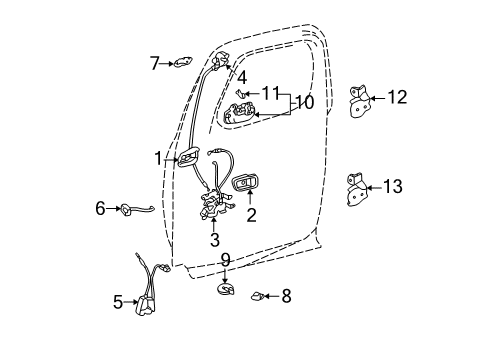 2003 Toyota Tundra Front Door Diagram