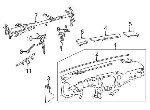 2018 Toyota Camry Instrument Panel Diagram 2 - Thumbnail