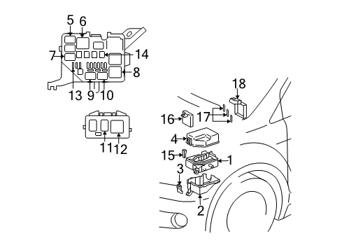 2004 Scion xA Electrical Components Diagram