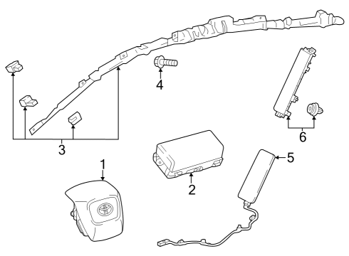 2023 Toyota Prius Prime Air Bag Components Diagram