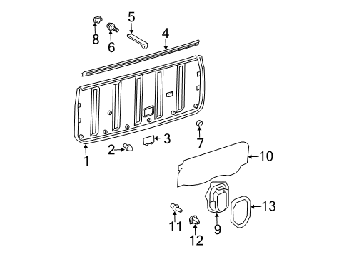 2003 Toyota 4Runner Interior Trim - Lift Gate Diagram