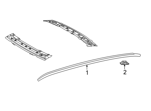 2019 Toyota Camry Drip Molding, Passenger Side Diagram for 75555-06090