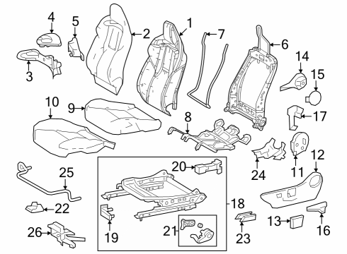 2023 Toyota GR Corolla Driver Seat Components Diagram 3 - Thumbnail