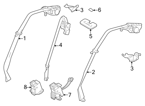 2024 Toyota bZ4X Rear Seat Belts Diagram