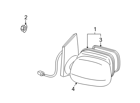 2004 Scion xA Outside Mirrors Diagram