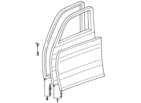 1997 Toyota Land Cruiser Door & Components Diagram