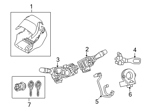 2011 Toyota Corolla Cylinder & Keys Diagram for 69057-12840