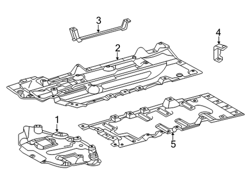 2025 Toyota Mirai Under Cover & Splash Shields Diagram