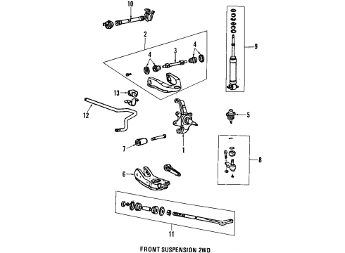 1994 Toyota Pickup Upper Control Arm - Front Diagram