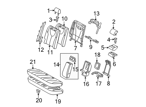 2008 Toyota Camry Headrest Cover, Rear Diagram for 71096-33020-B2