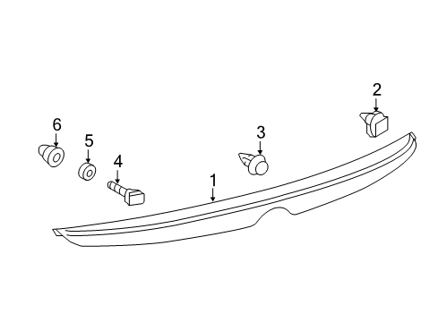 2017 Toyota Camry Spoiler Bolt Diagram for 90119-A0214