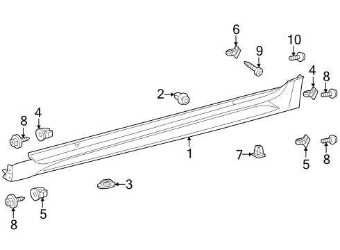 2025 Toyota GR Corolla Exterior Trim - Pillars Diagram