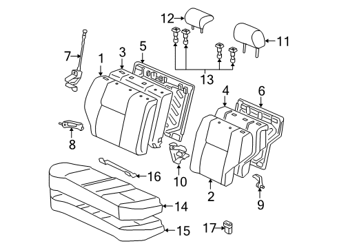 2007 Toyota Corolla Hinge, Rear Diagram for 71303-02050
