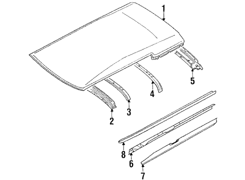 1988 Toyota Corolla Roof & Components Diagram 3 - Thumbnail