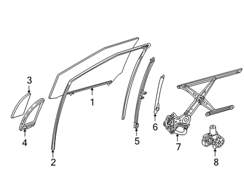 2016 Toyota Mirai Glass - Front Door Diagram