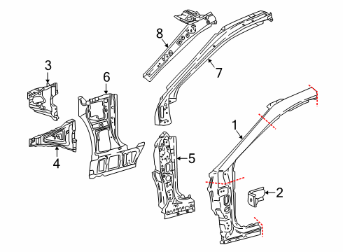 2025 Toyota Camry Hinge Pillar Diagram