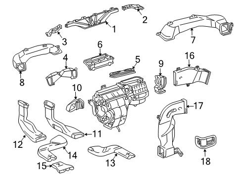 2007 Toyota Highlander Air Duct, Rear Diagram for 87217-48020