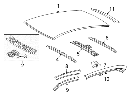 2017 Toyota Camry Roof & Components Diagram 4 - Thumbnail