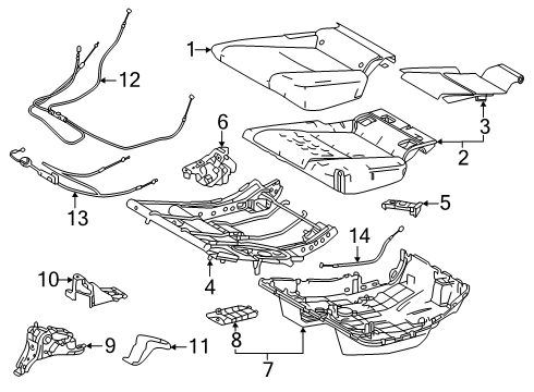 2025 Toyota 4Runner Link Sub-Assembly, Reclining Control Diagram for 72308-60030
