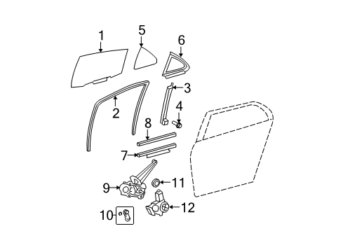 2011 Toyota Yaris Rear Door - Body Diagram 3 - Thumbnail