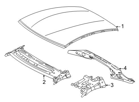 2025 Toyota GR Supra Windshield Header & Components Diagram