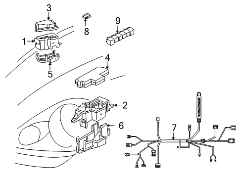 2001 Toyota MR2 Spyder Upper Cover, Driver Side Diagram for 82662-17020