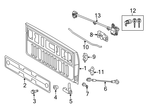 2012 Toyota Tundra Lock Assembly, Driver Side Diagram for 65790-0C041