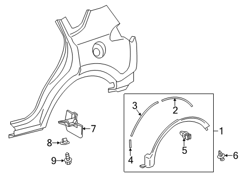 2015 Toyota RAV4 Exterior Trim - Quarter Panel Diagram